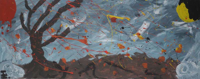 tempera su tela 40x100 anno 2011 APOCALIPS