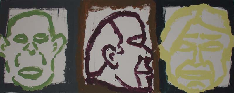 EXPRESSION tempera su tela 40x100 anno 2011 EXPRESSION