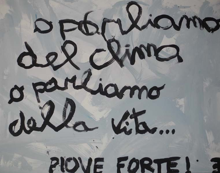 Piove Forte tempera su tela 100x80 anno 2011 senza-titolo